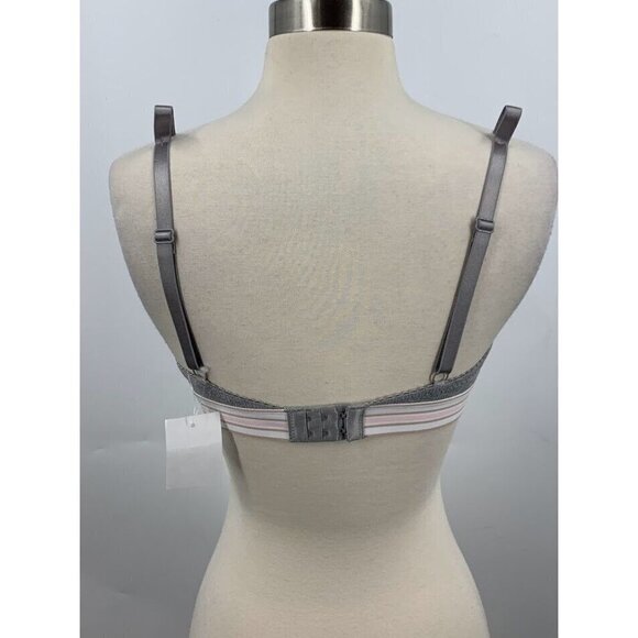 C & C California Women's Wireless Bra Plunge Ribbed Heather Grey 294295 Size 34B - Picture 2 of 10